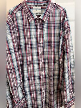 Oak Hill 100% Cotton Multicolored Men’s 3XLT Long Sleeve Button Down Shirt